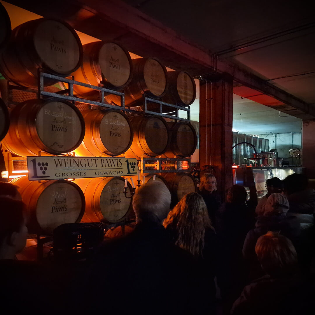 Team Edelacker zu Besuch im Weinkeller vom Weingut Pawis